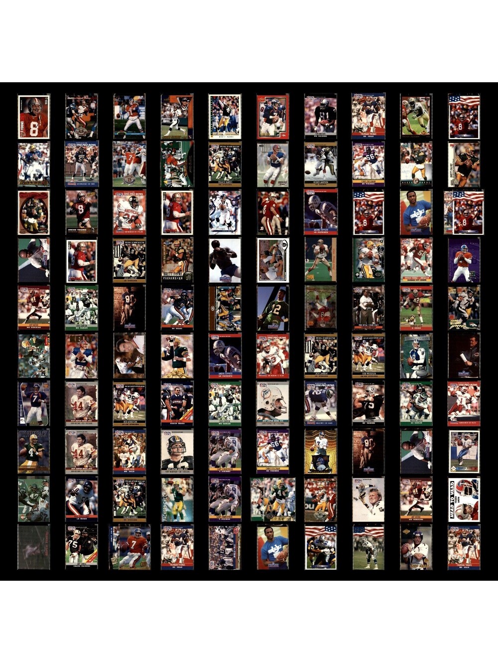 100 Card NFL Hall of Fame Players/Stars Lot 1980s 1990s Football Stars HOF